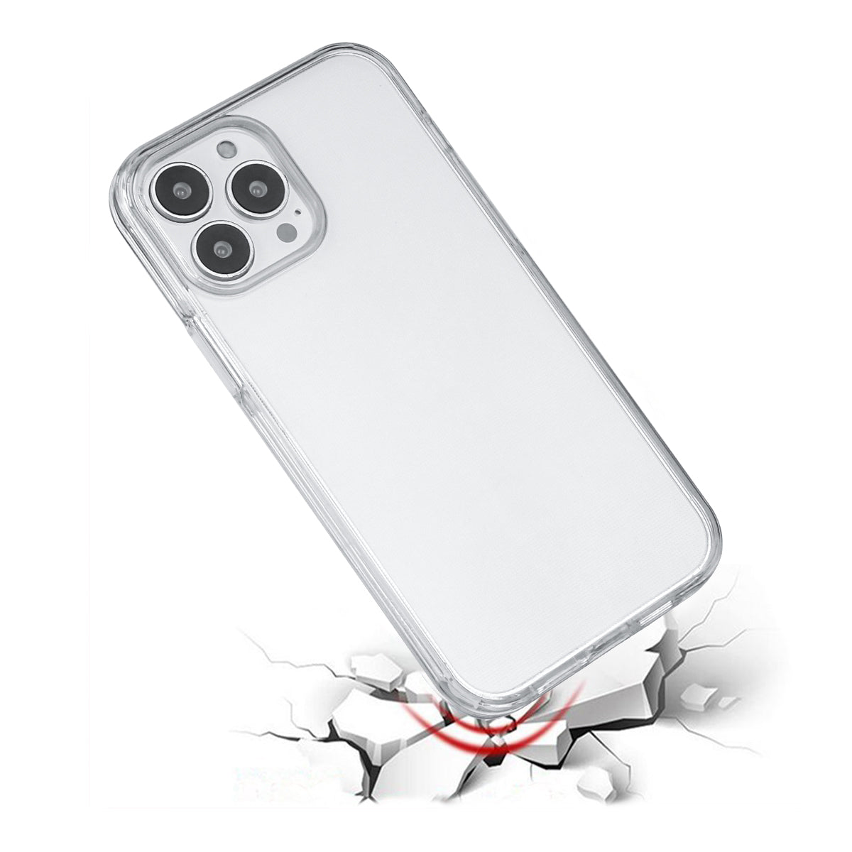Coque Pour Iphone 13Pro Max- 2 En 1 (Contour Silicone Et Coque Pour En Dur) - Transparent