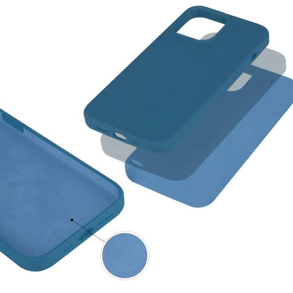 Coque Pour Iphone 13 Rigide En Silicone - Bleu