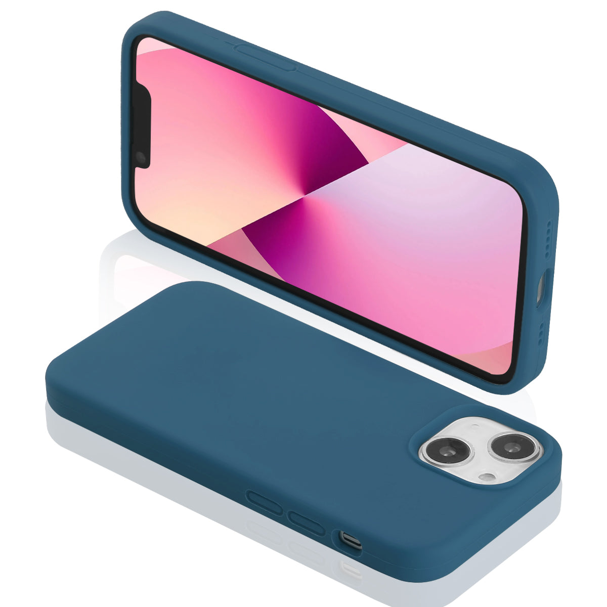 Coque Pour Iphone 13 Rigide En Silicone - Bleu