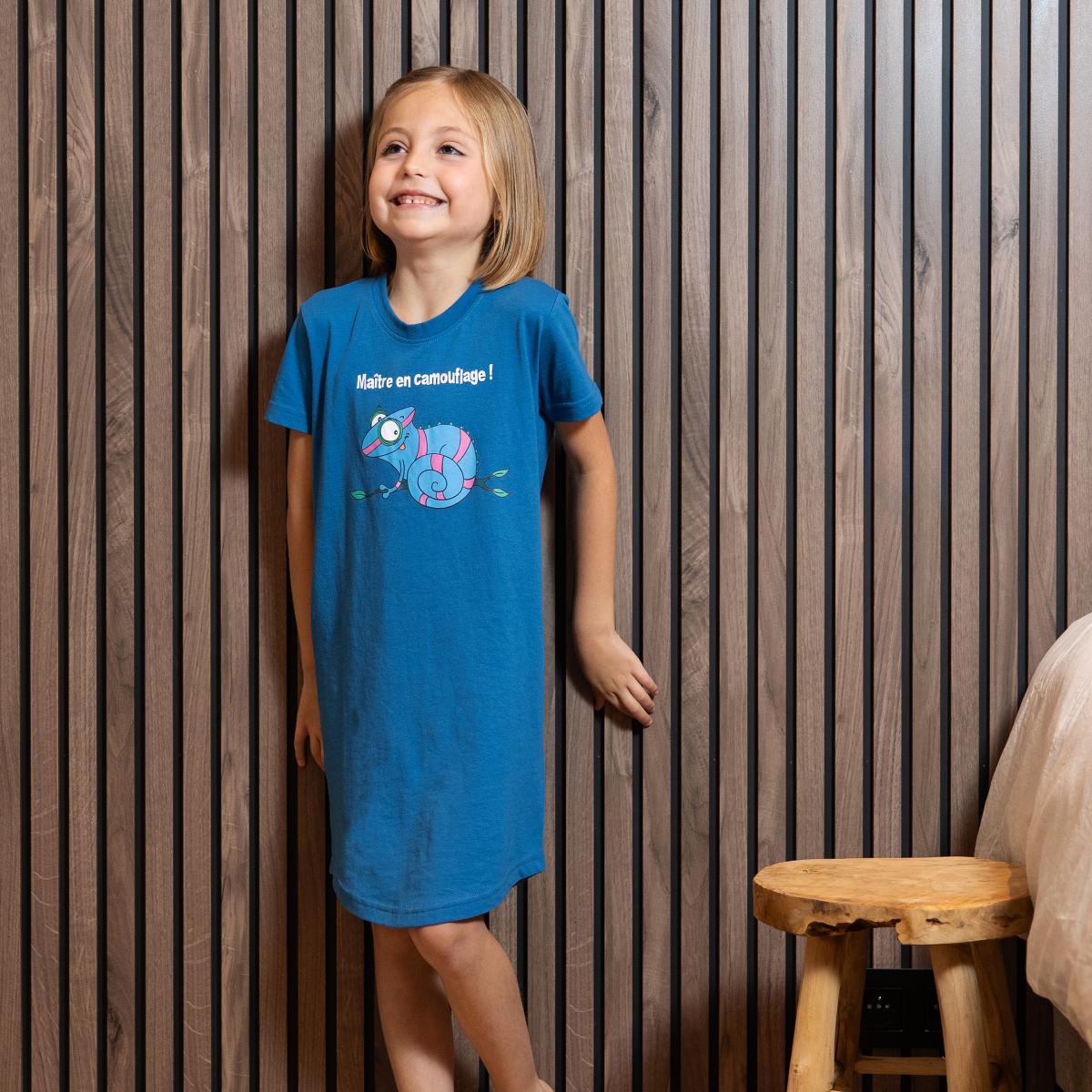 Fille - Maxi T-Shirt - Bleu Indigo