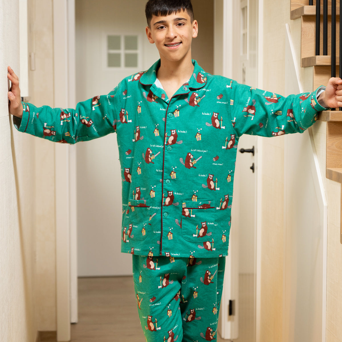 Pyjama Flannelle  - Boy/Girl - Vert 