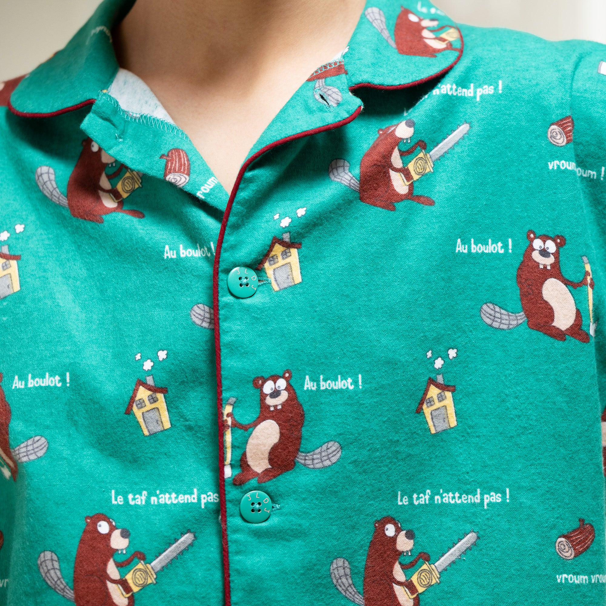 Pyjama Flannelle  - Boy/Girl - Vert 