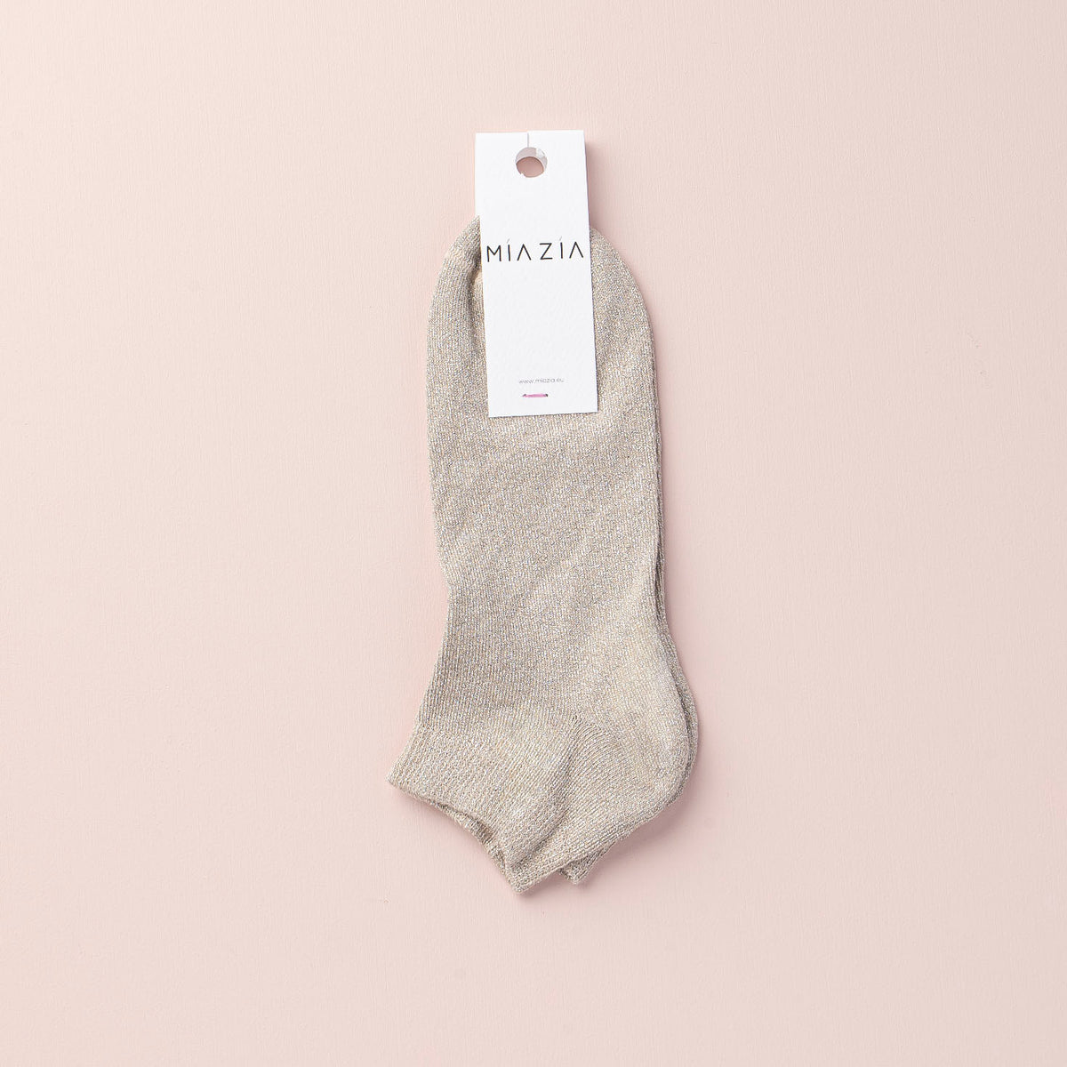 Mia Zia - Chaussettes Sneakers Beige  glitter