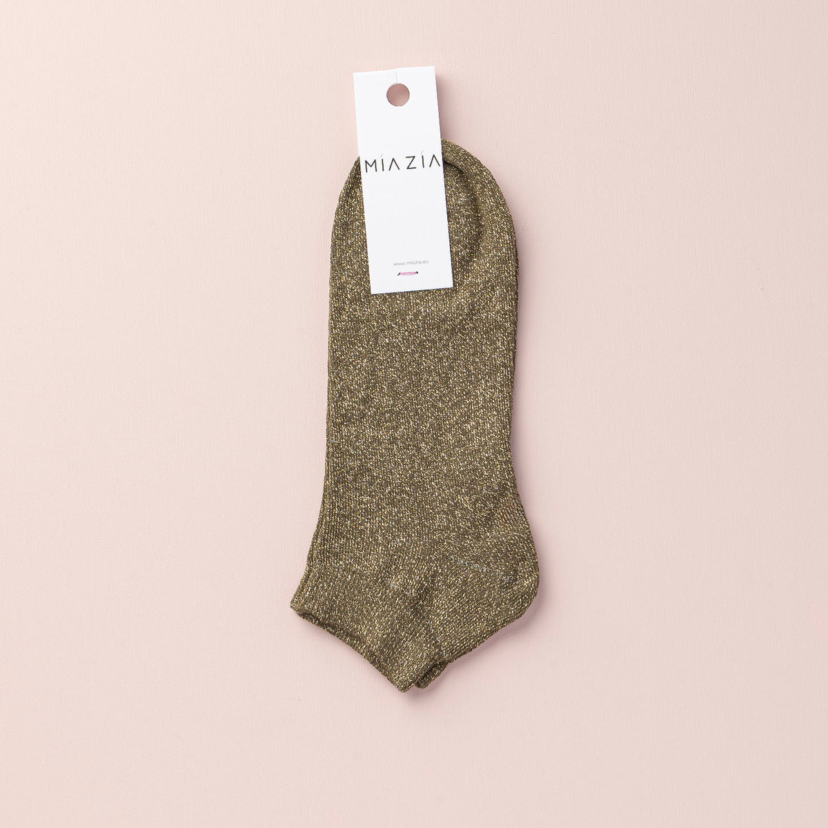 Mia Zia - Chaussettes Sneakers Kaki  glitter