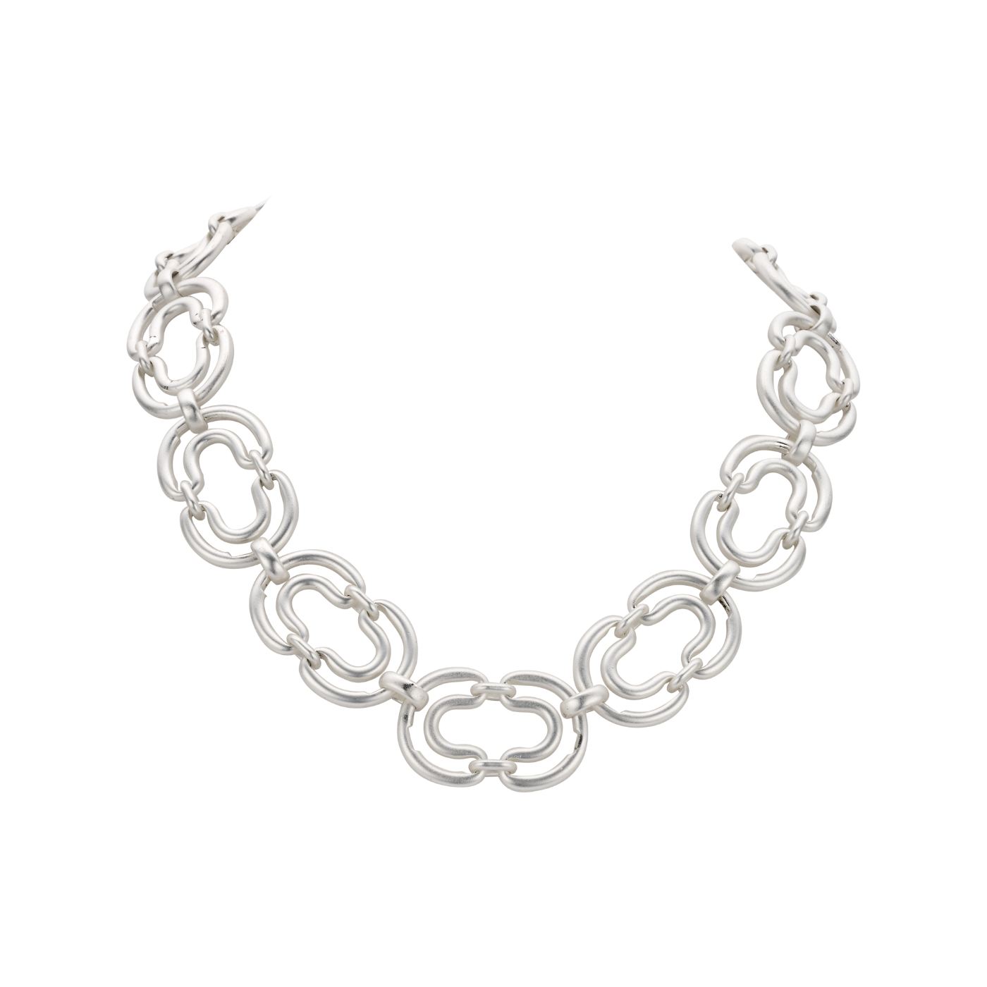 Collier - Damme Halsketting Zilverkleurig Mat