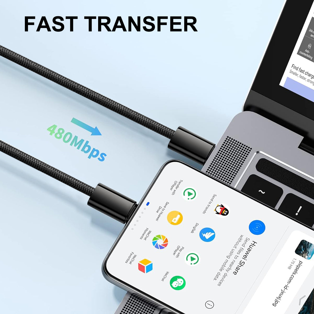 Cable Usb-C - Lithening - Noir