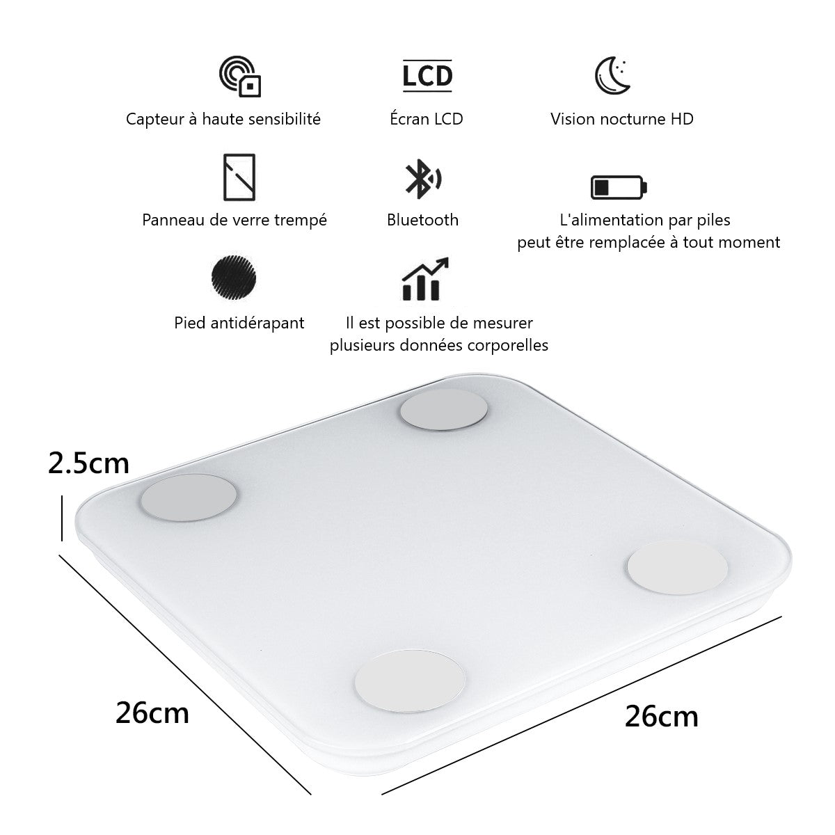 Balance Numertique Bluetooth - Blanc