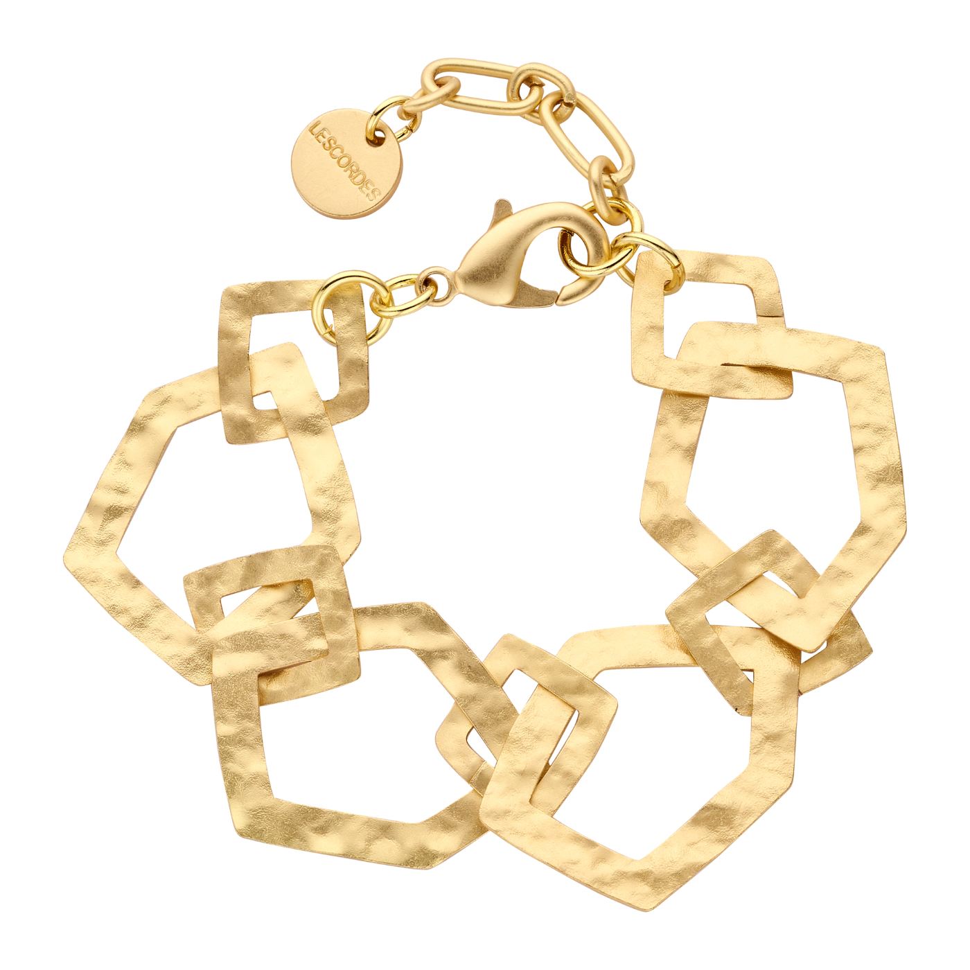 Bracelet - Driek Armband Goudkleurig Mat