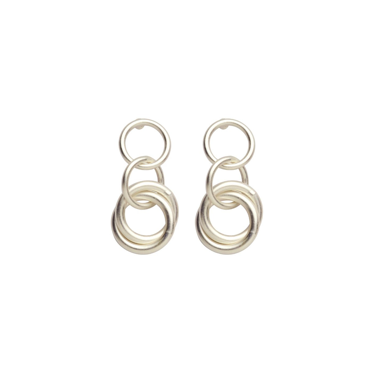 Boucles D'Oreilles - Dob112 Oorbellen Zilverkleurig Mat