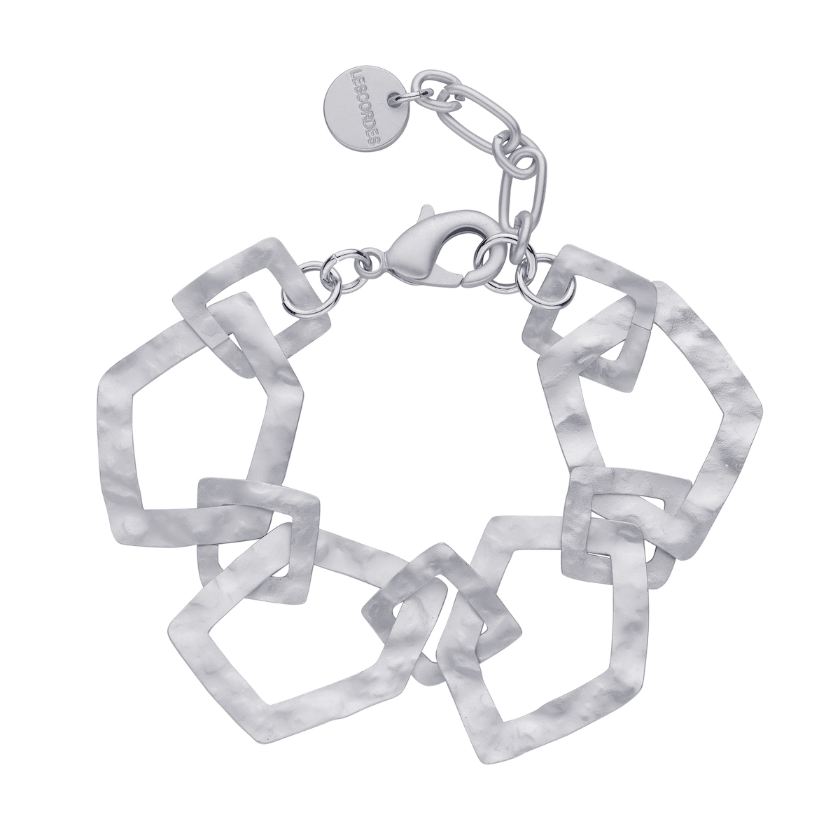 Bracelet - Driek Armband Zilverkleurig Mat