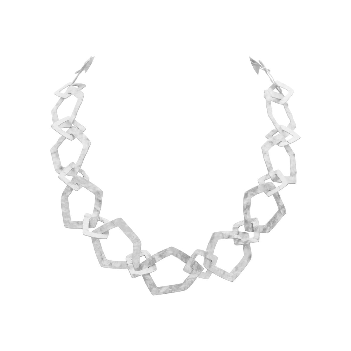 Collier - Driek Halsketting Zilverkleurig Mat