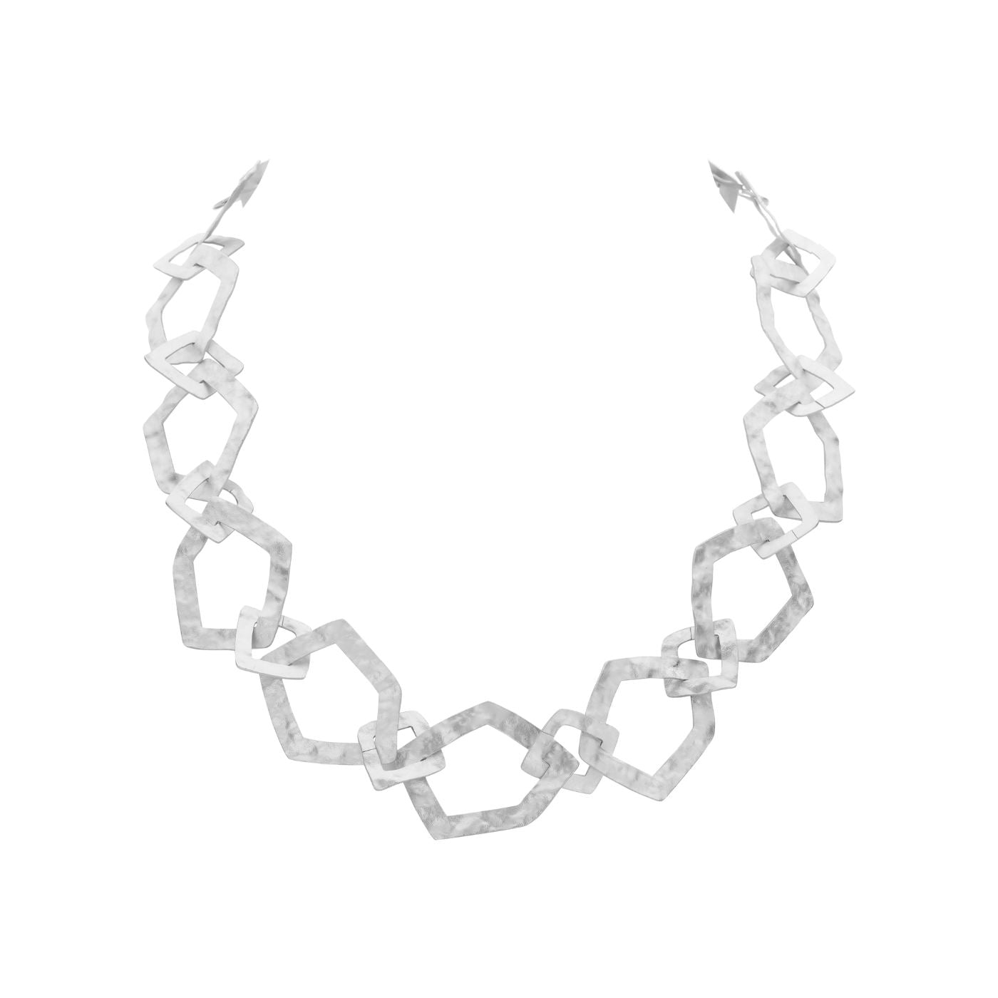 Collier - Driek Halsketting Zilverkleurig Mat