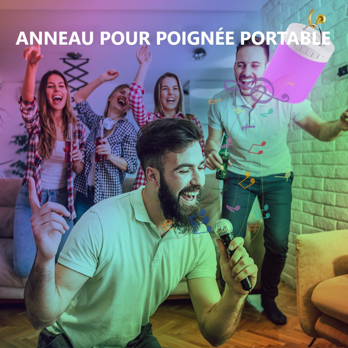 Enceinte Bluetooth Lumineuse - Blanc