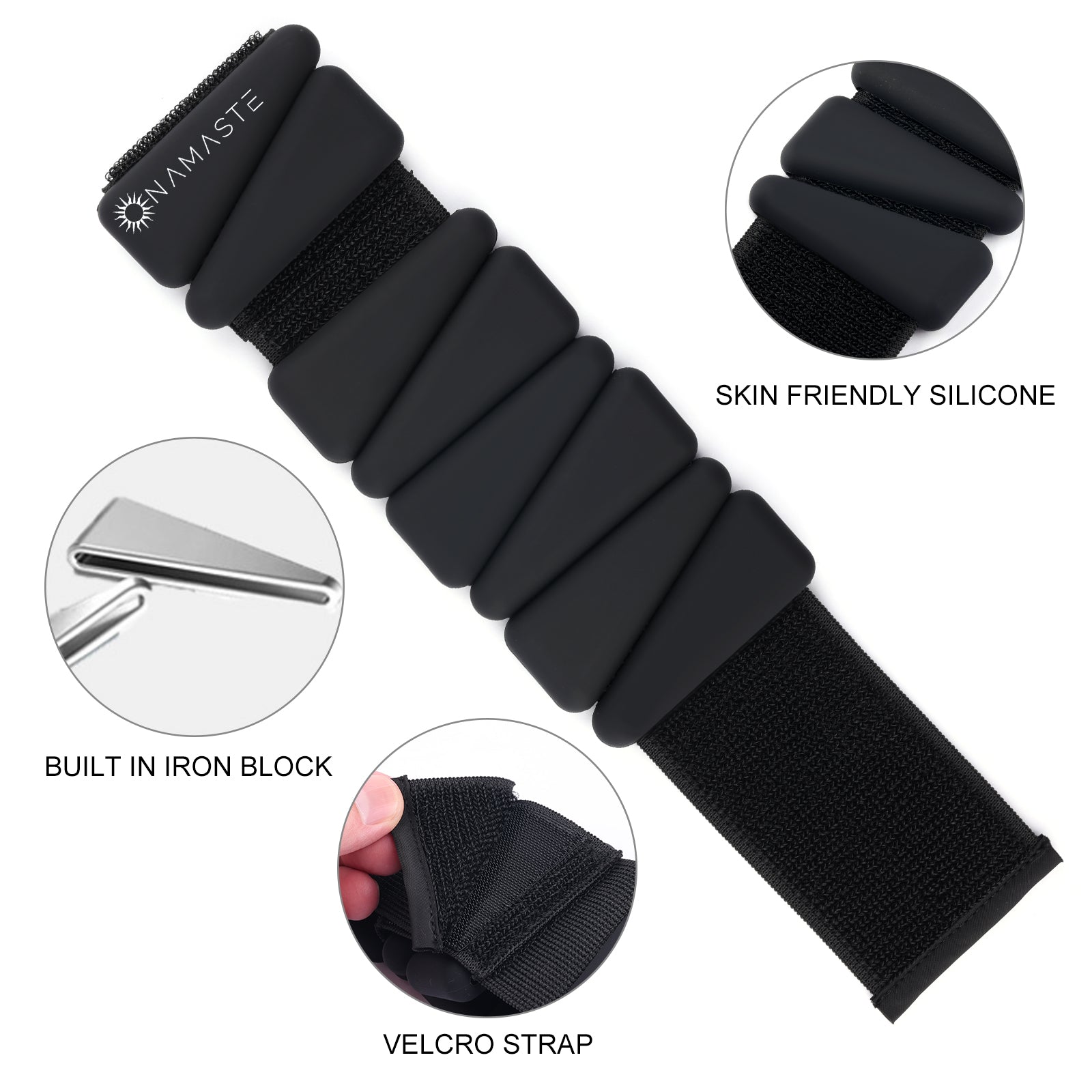 Poids De Poignet & Cheville (2 X 500 G, Silicone Premium) - Noir