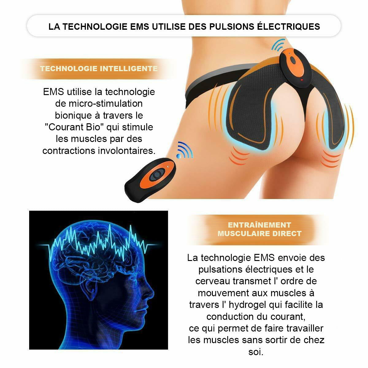 Electro Stimulateur Musculaire - Noir