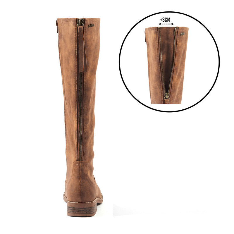 Bottes Mollets Larges Vario XL/2XL - Modèle Guiomar - Camel