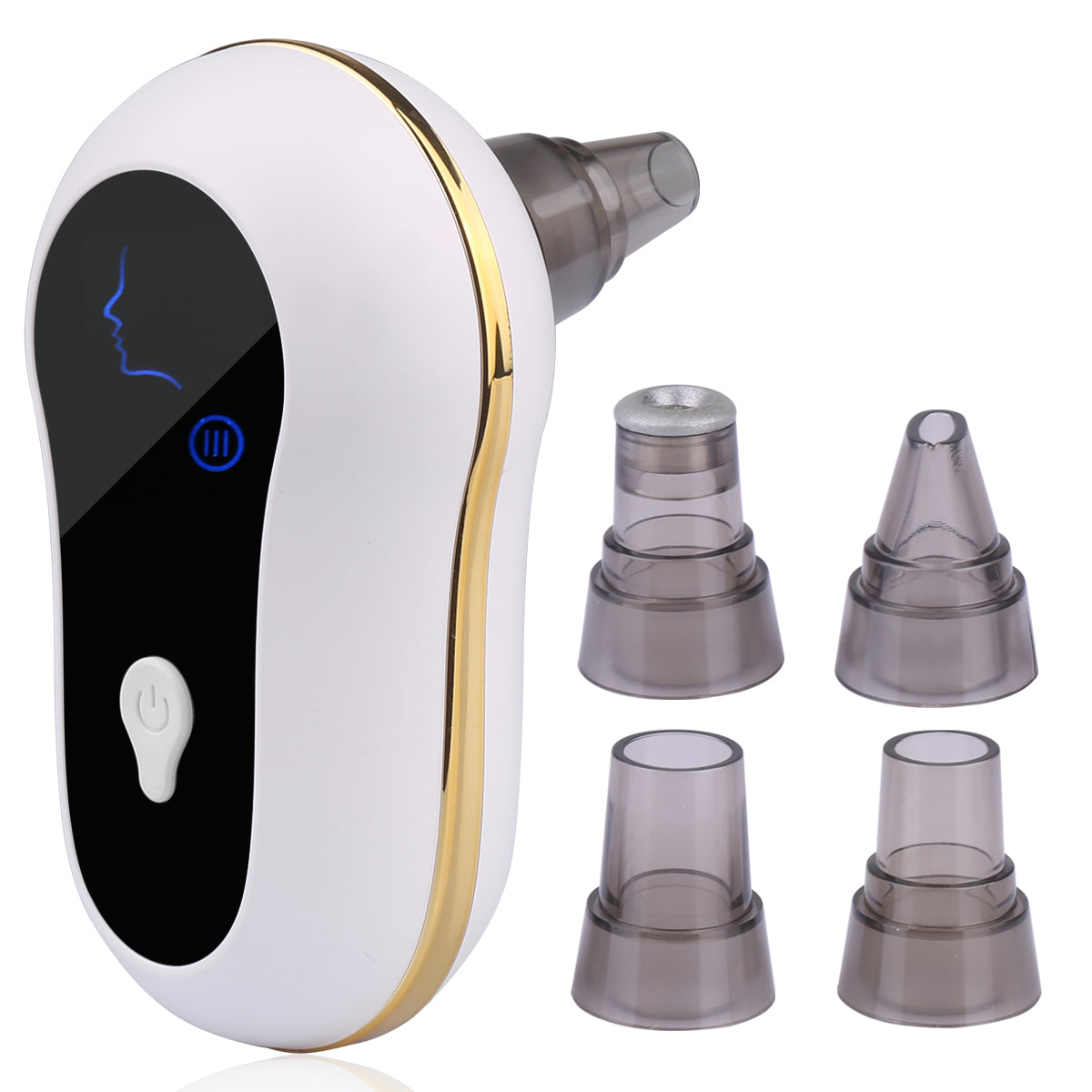 Mini Aspirateur Point Noir Format Voyage - Blanc/Dore