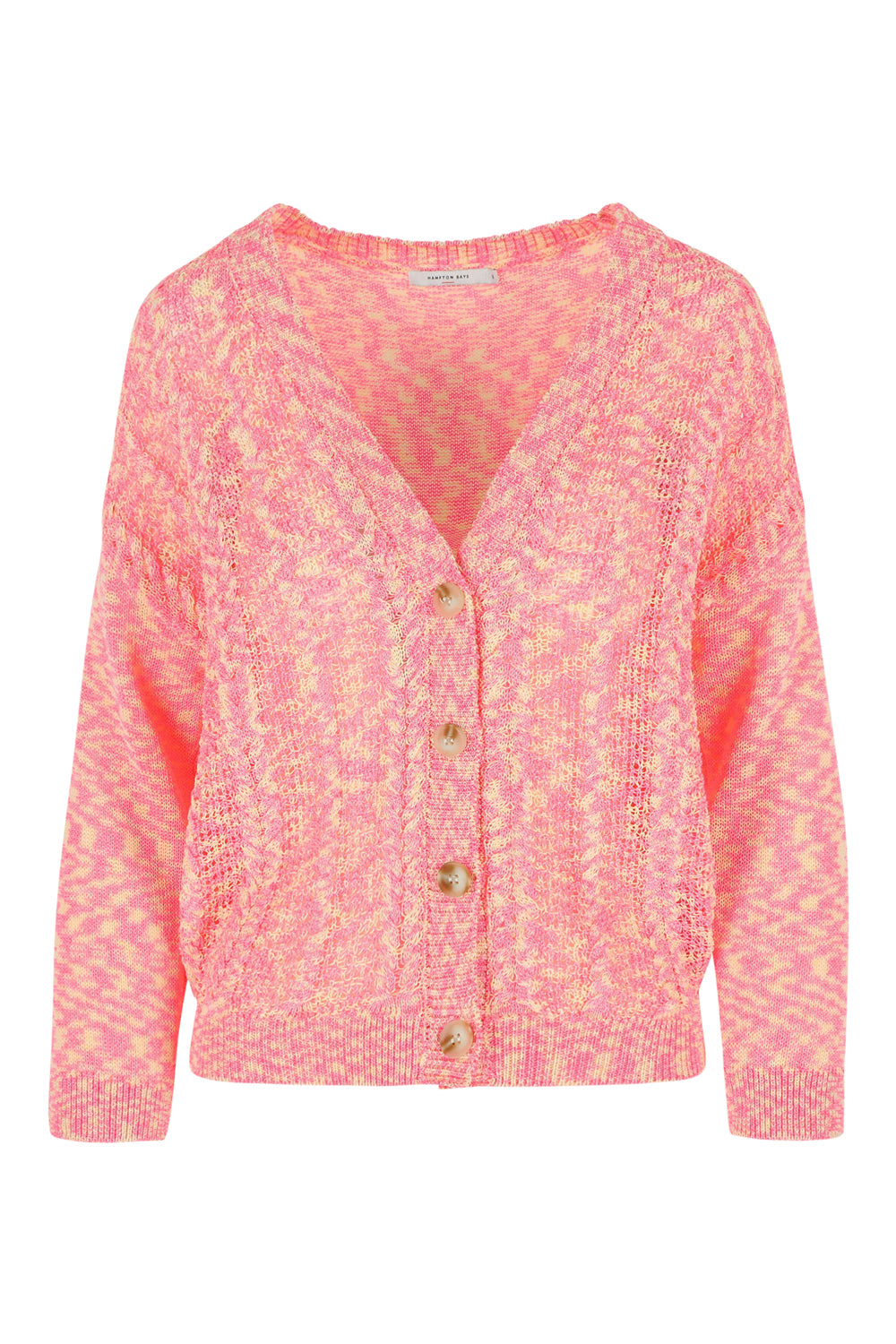 Cardigan - Avocado - Fluo Pink