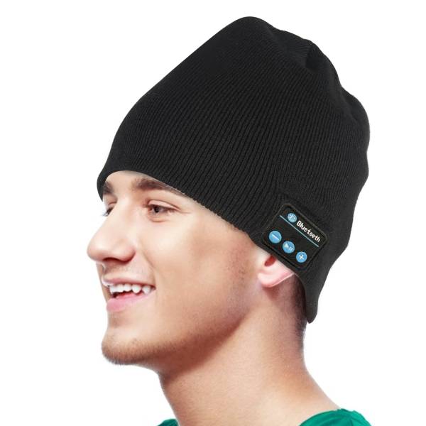 Bonnet Avec Casque Bluetooth Integree - Noir 