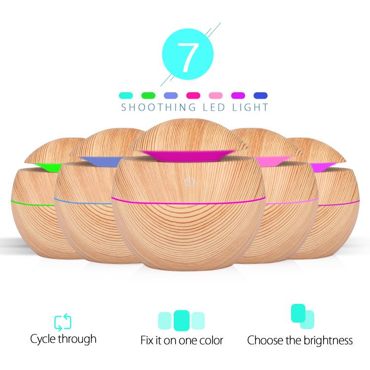 Humidificateur Avec Eclairage D'Ambiance Led - Bois
