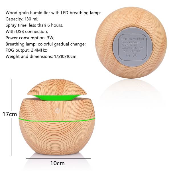 Humidificateur Avec Eclairage D'Ambiance Led - Bois