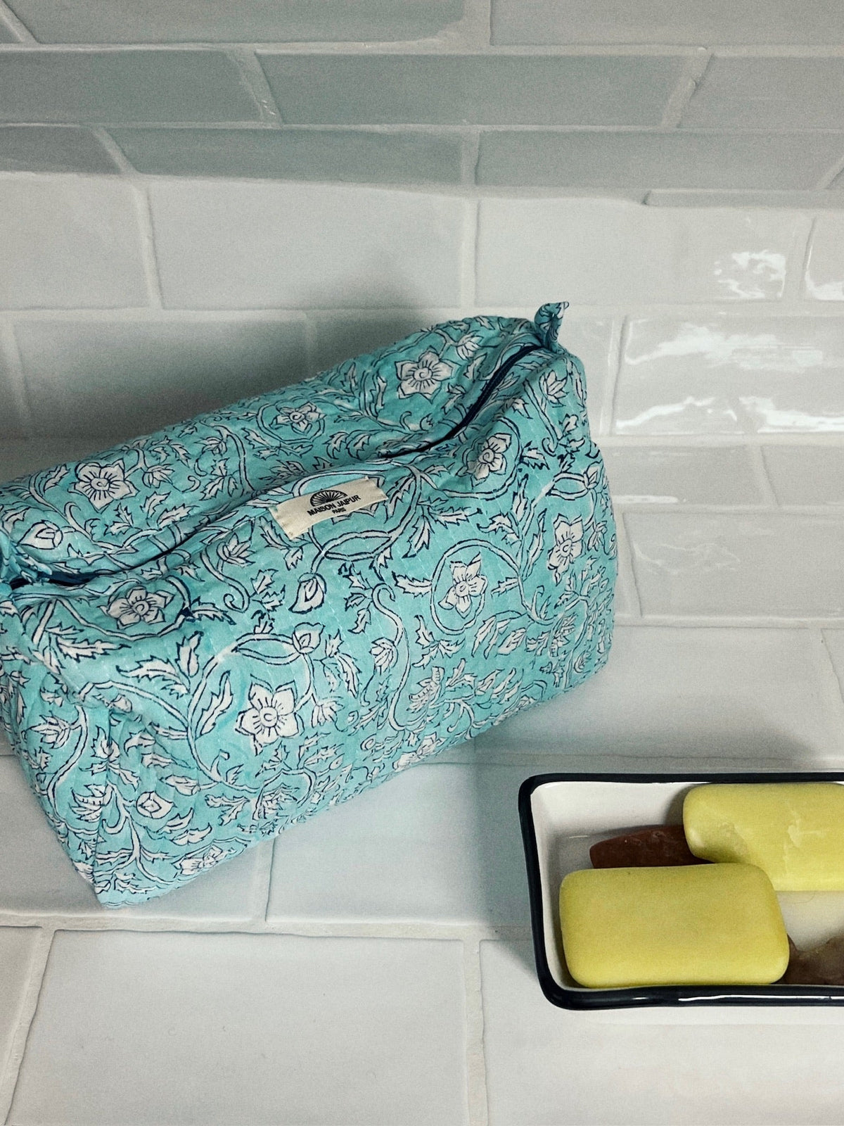 Pouch Delhi Bleu en voile de coton