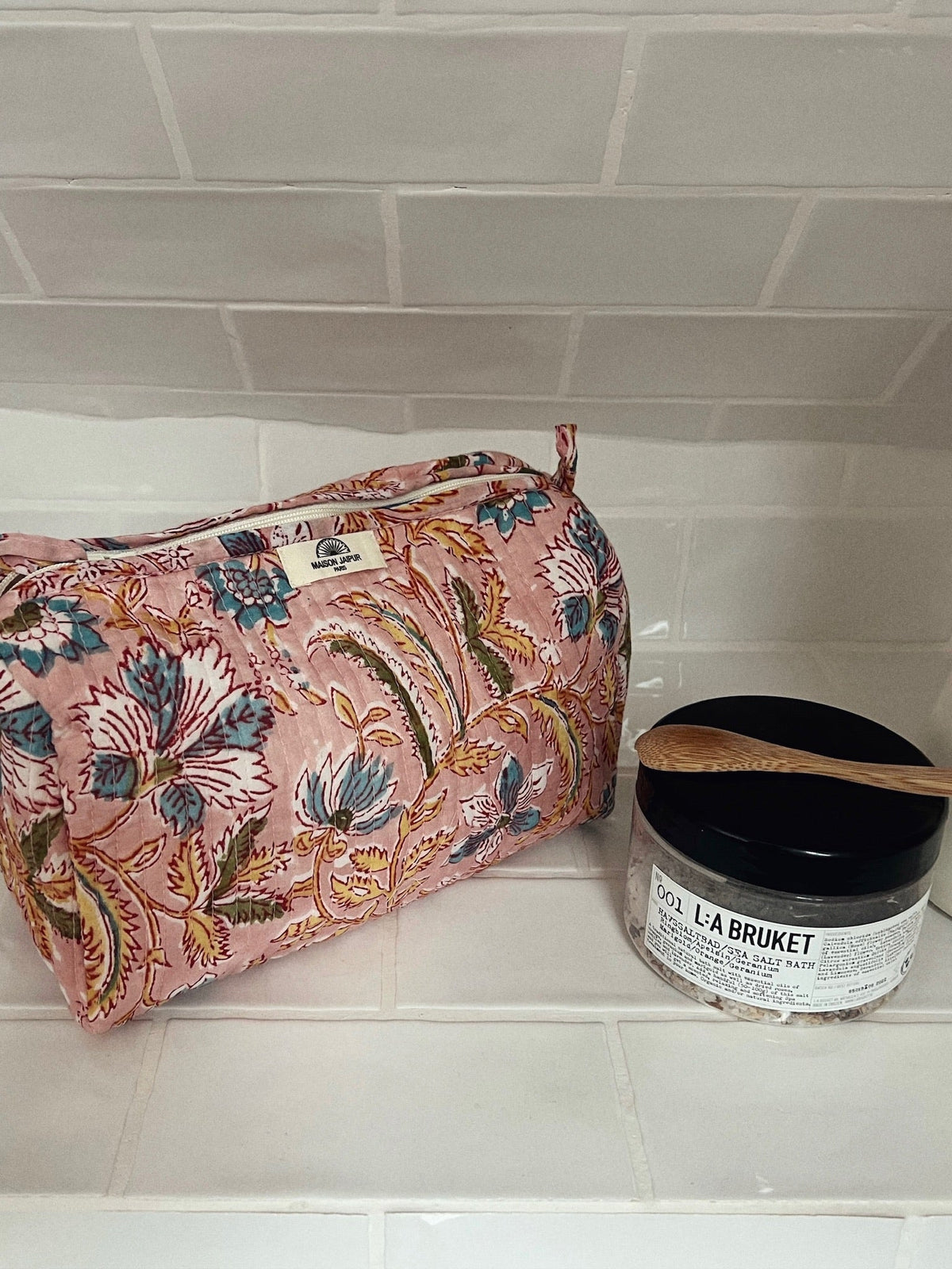 Pouch Delhi S Rouge en voile de coton