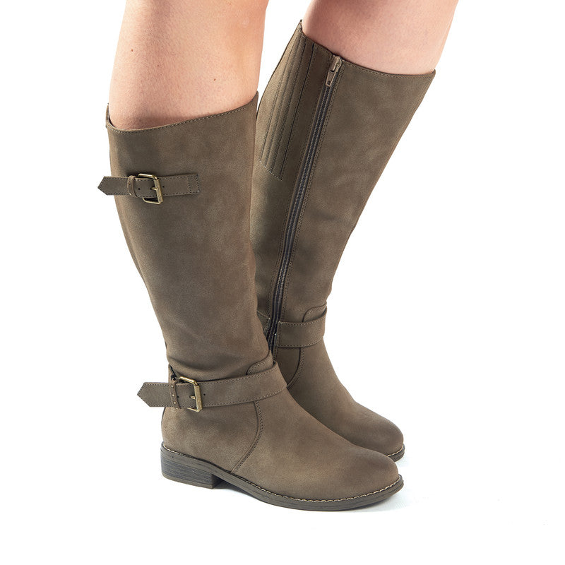 Bottes Mollets Larges XL - Modèle Isabelle - Taupe