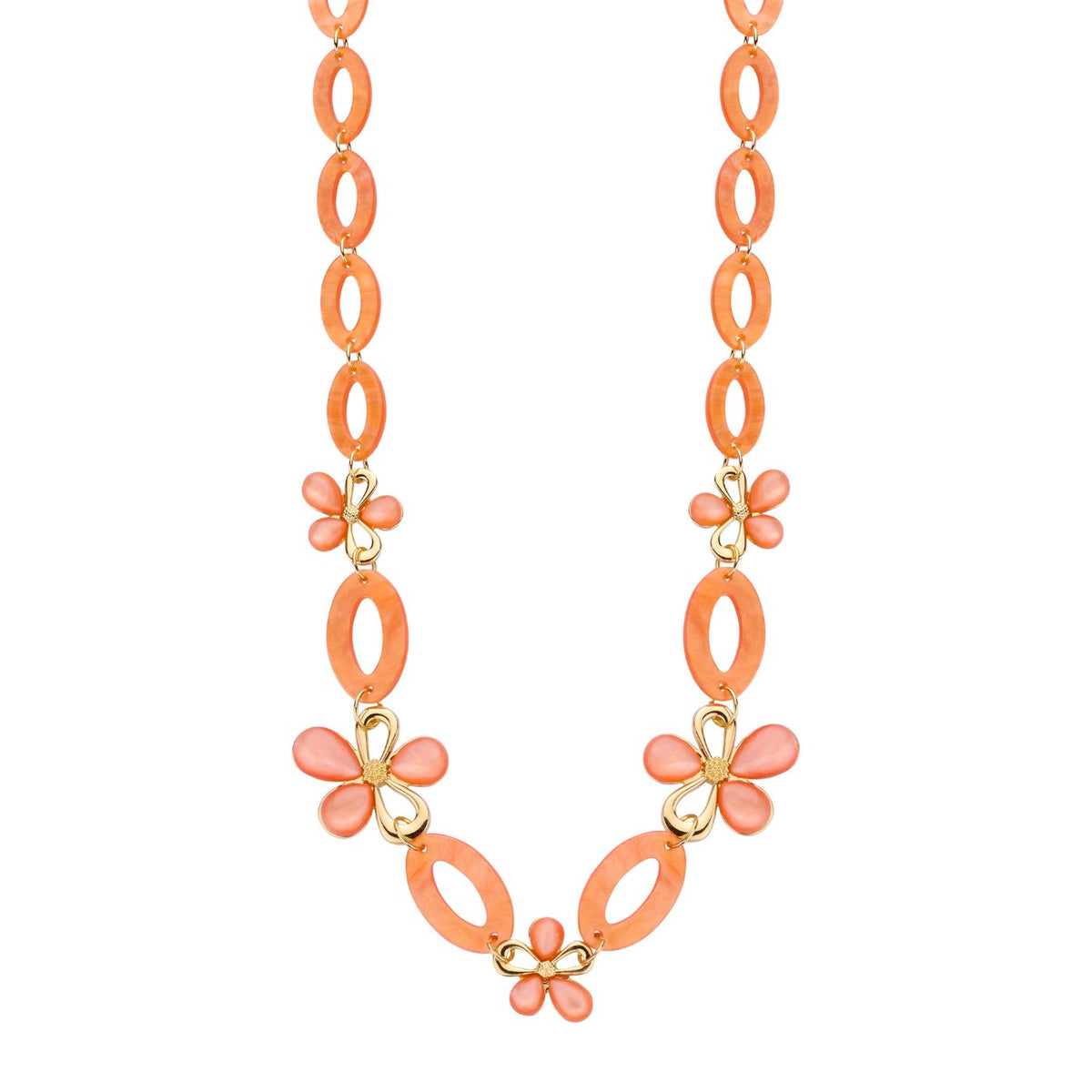 Collier - Klaaslang Halsketting Oranje