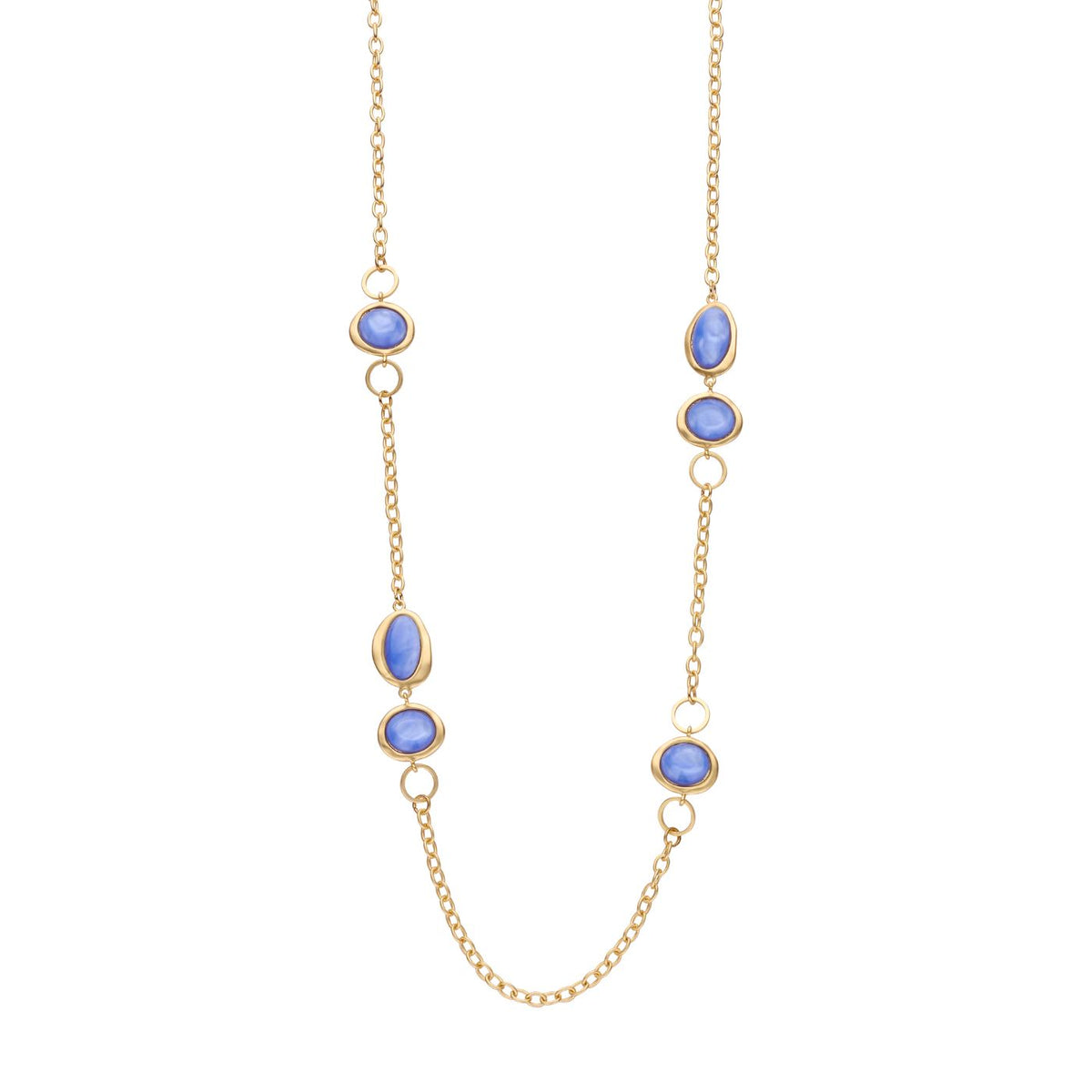Collier - Kobelang Halsketting Lichtblauw