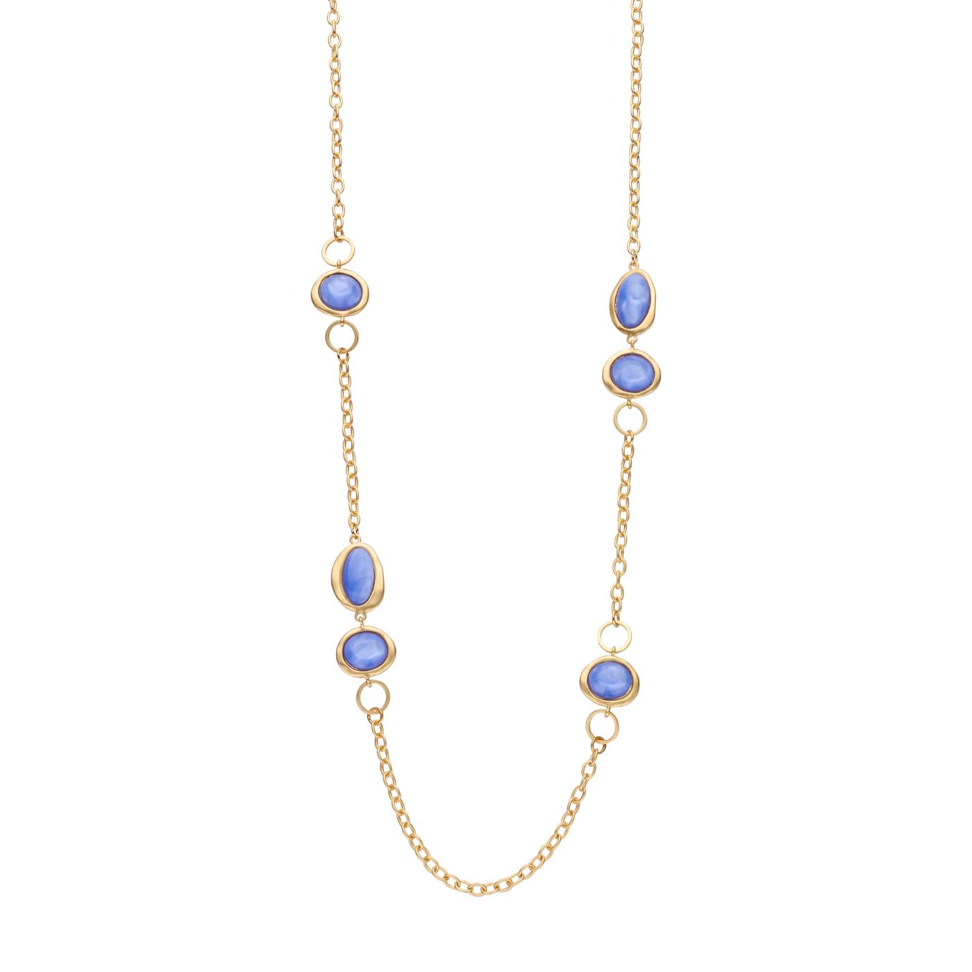 Collier - Kobelang Halsketting Lichtblauw