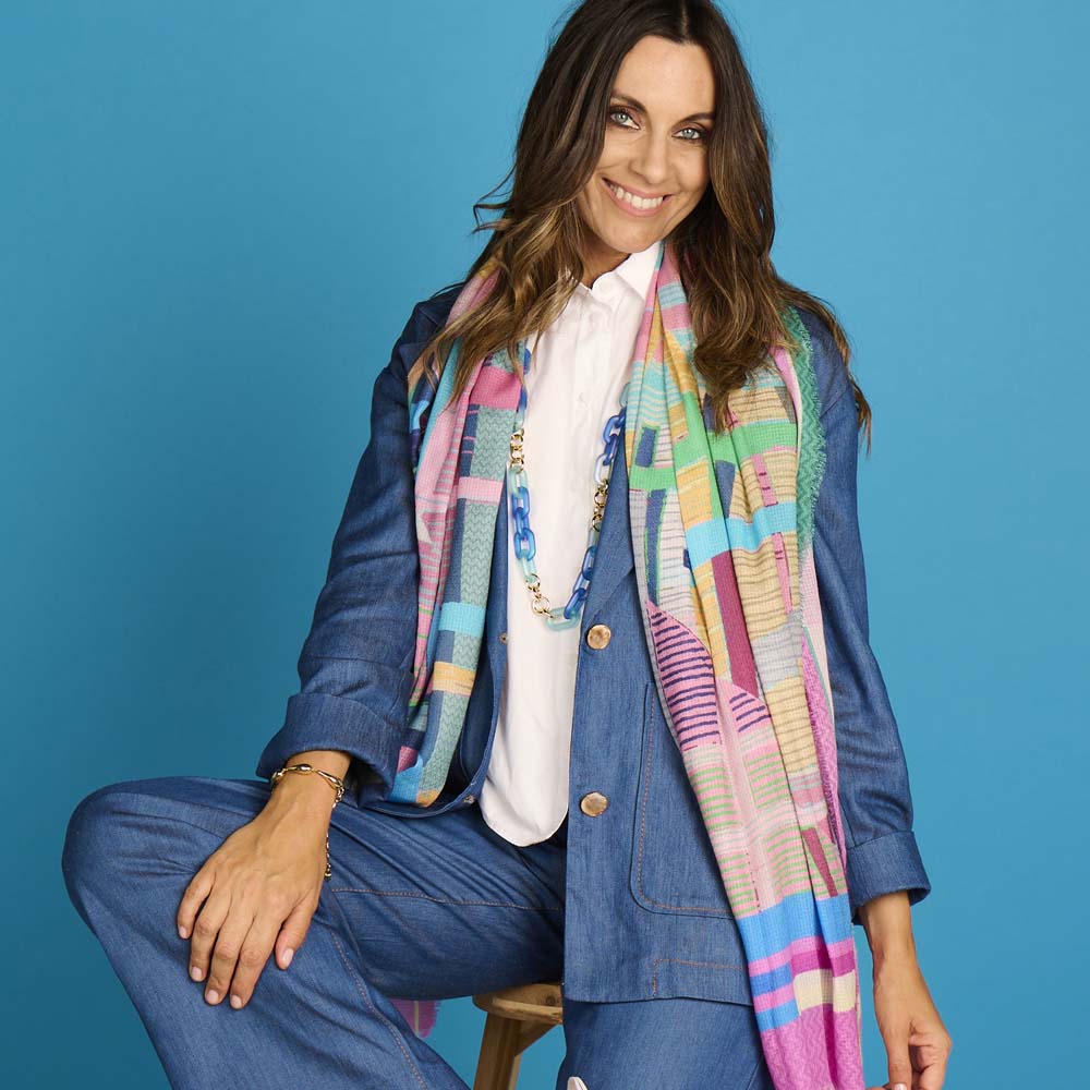 Écharpe - Lcscarves170 Multi Bleu