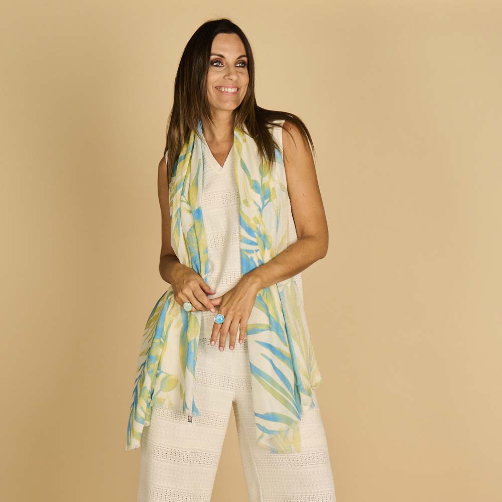 Écharpe - Lcscarves172 Bleu/Lime