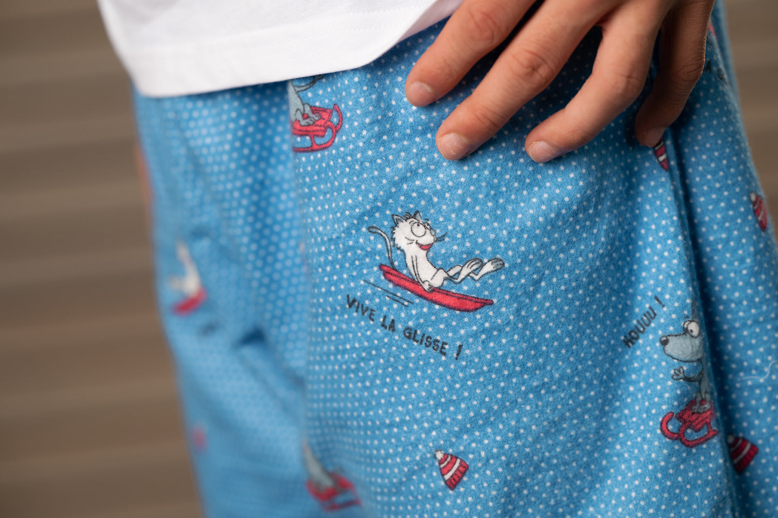 Pyjama Flannelle Et Jersey - Boy/Girl - Blanc Et Bleu