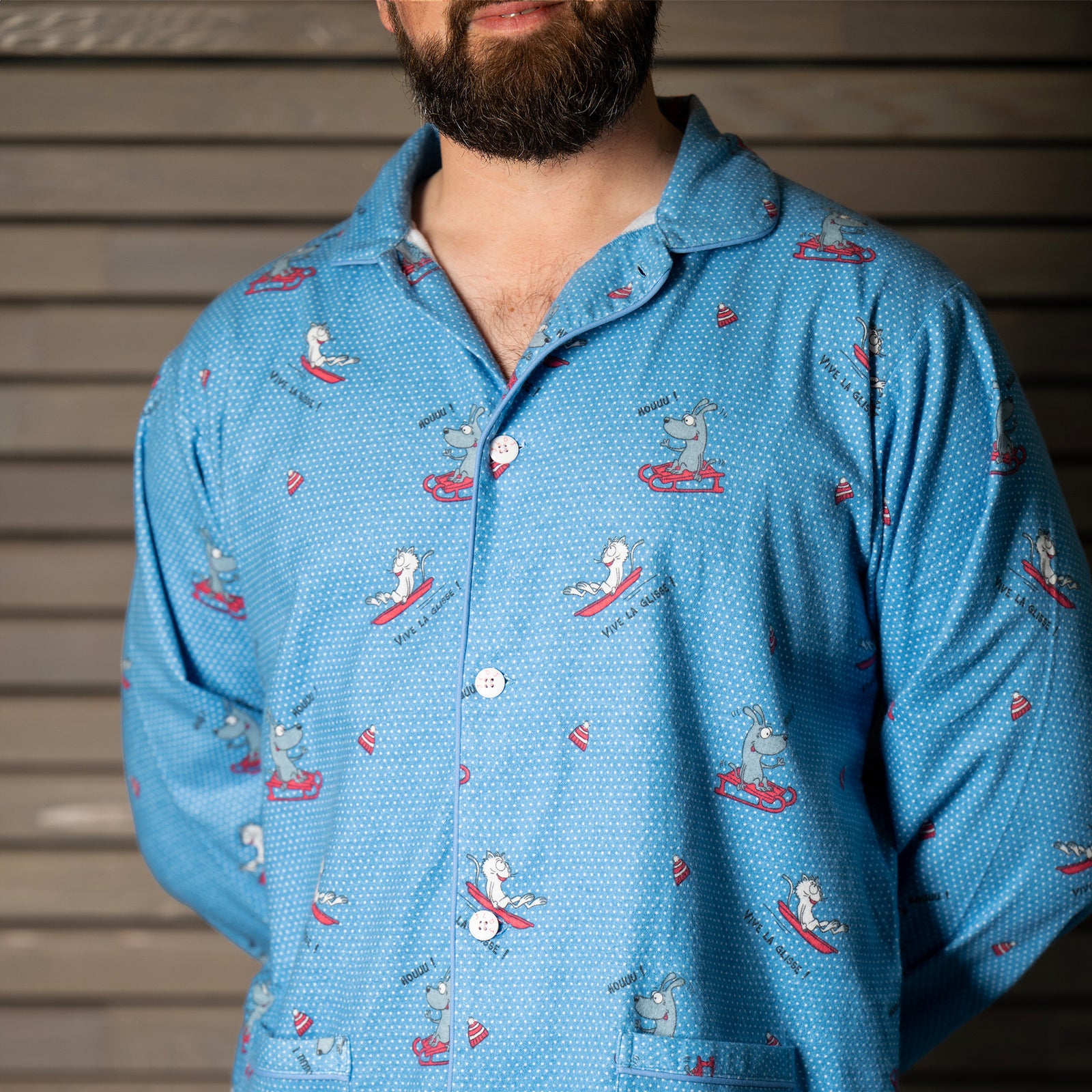 Pyjama Flannelle  - Men - Bleu Alaskan 