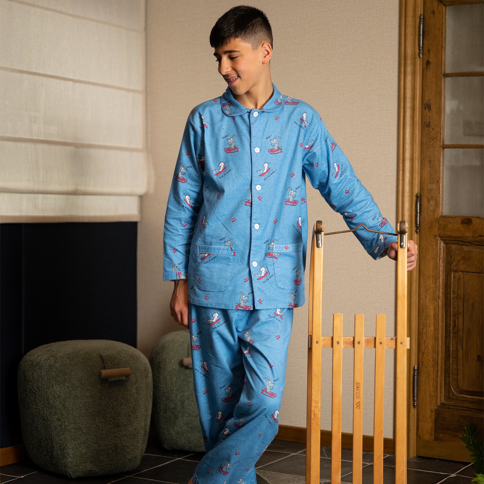 Pyjama Flannelle  - Boy/Girl - Bleu Alaskan 