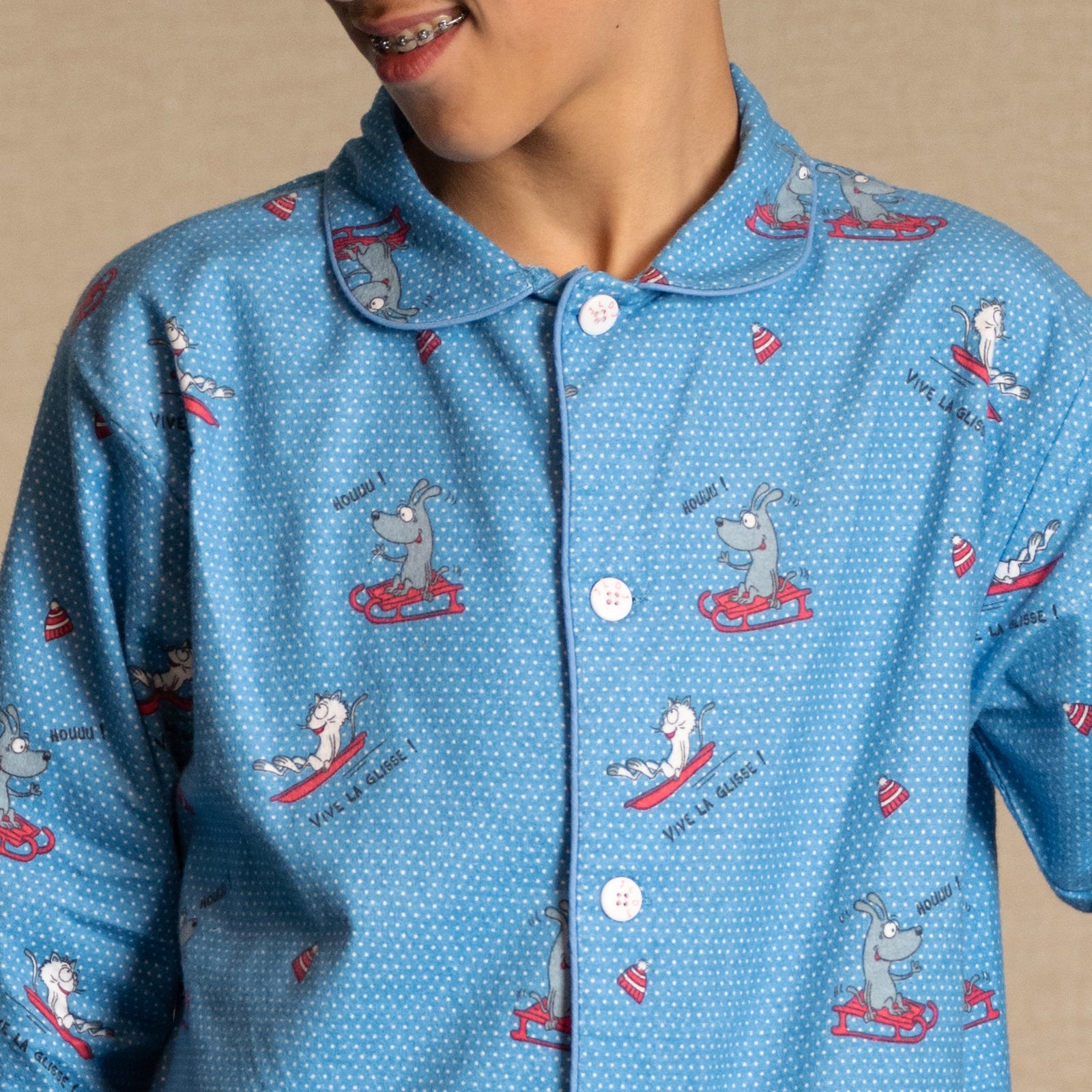 Pyjama Flannelle  - Boy/Girl - Bleu Alaskan 