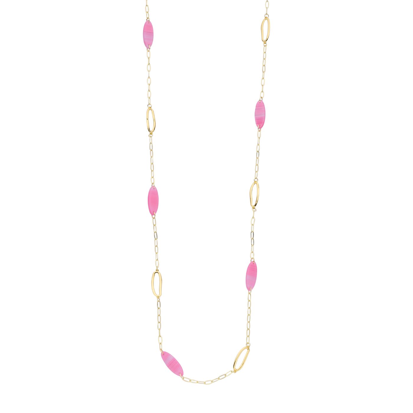 Collier - Macaolang Halsketting Fuchsia