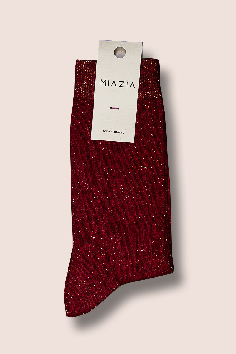 Mia Zia - Chaussettes glitter Bordeaux