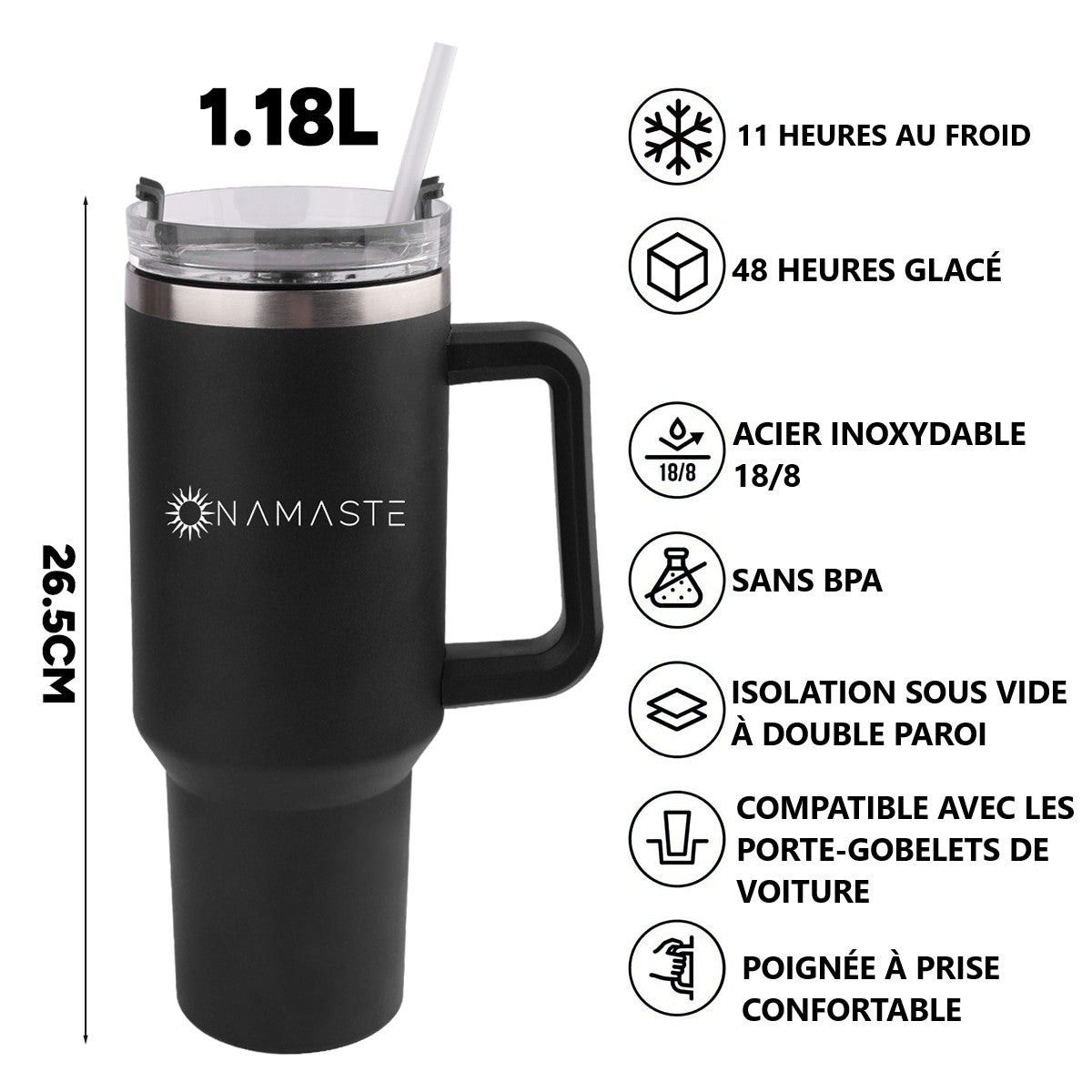 Thermos Isotherme Onamaste 1,2L - Noir