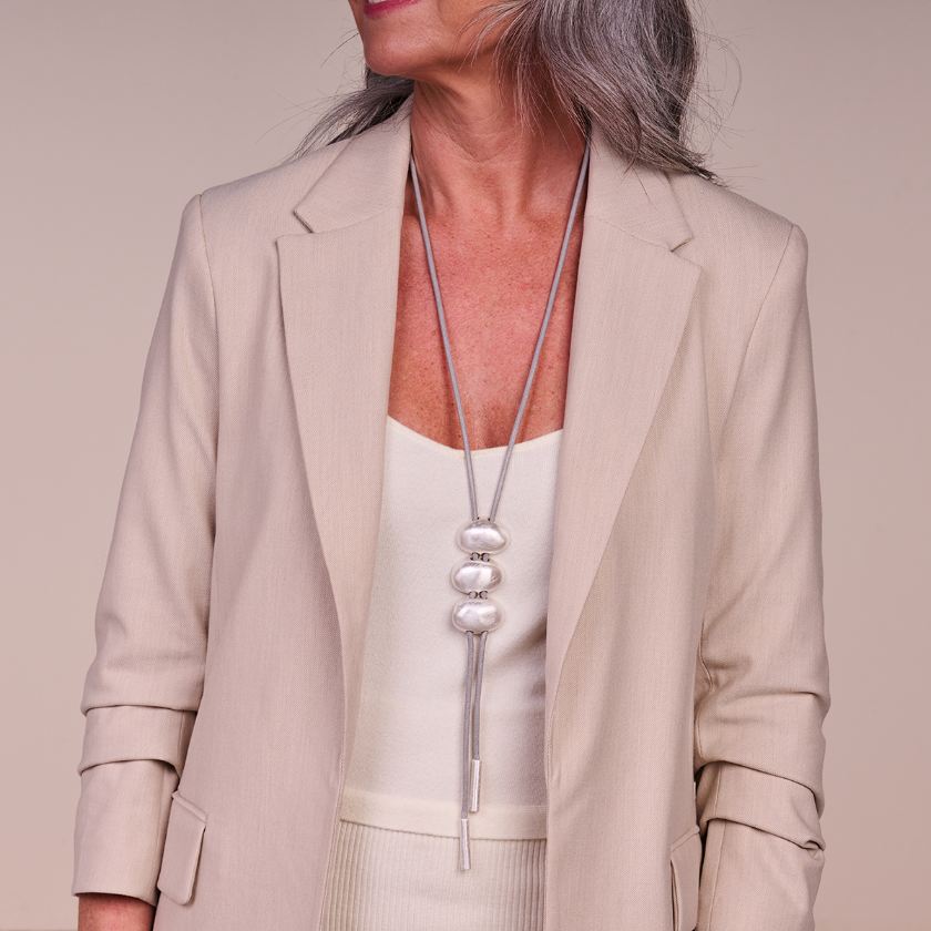 Collier - Bari Halsketting Zilverkleurig Mat