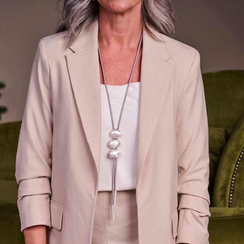 Collier - Bari Halsketting Zilverkleurig Mat