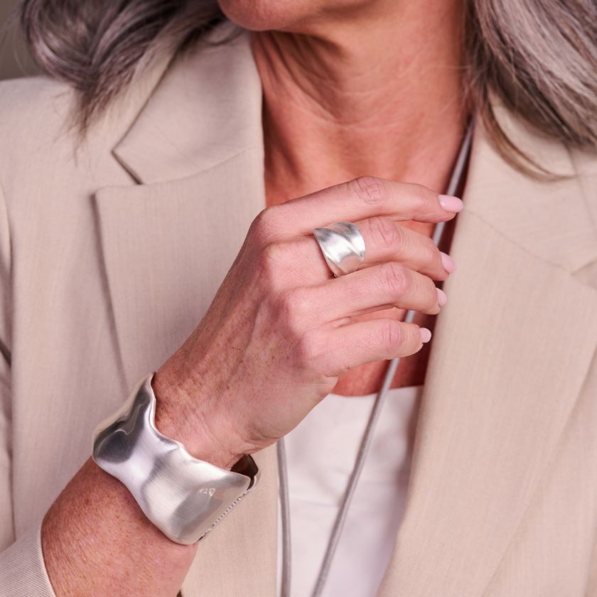 Bague - Bri6 Ring Zilverkleurig Mat