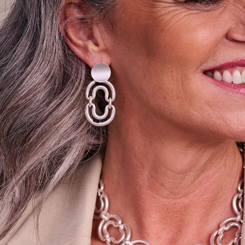Collier - Damme Halsketting Zilverkleurig Mat