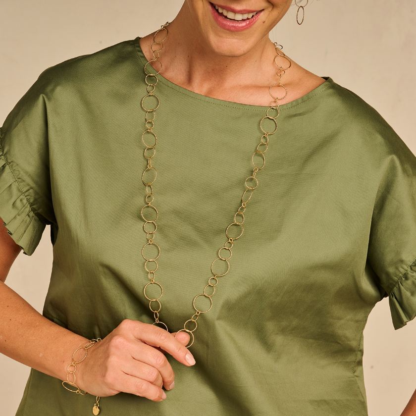 Collier - Daimanlang Halsketting Goudkleurig