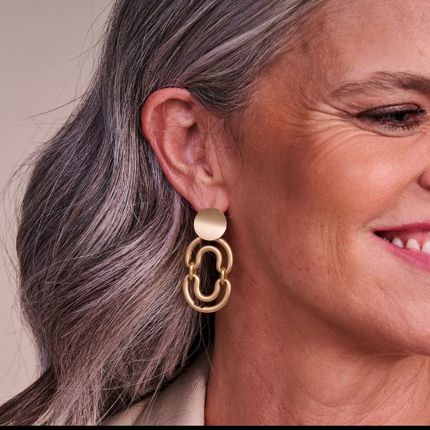 Boucles D'Oreilles - Damme Oorbellen Goudkleurig Mat
