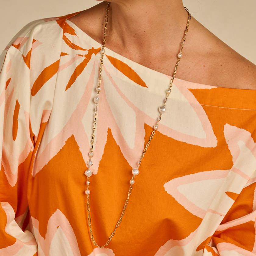 Collier - Davarolang Halsketting Goudkleurig