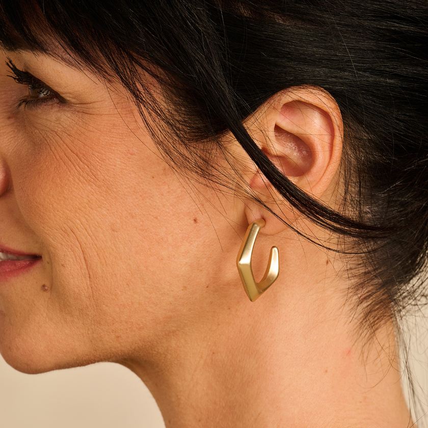 Boucles D'Oreilles - Dob123 Oorbellen Goudkleurig Mat