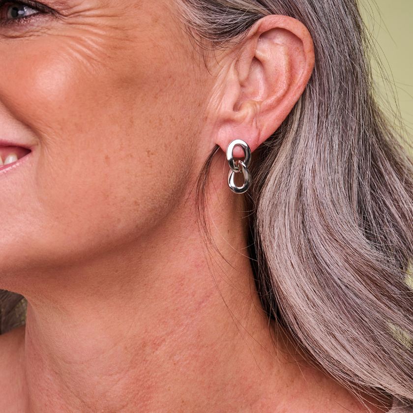 Boucles D'Oreilles - Dob127 Oorbellen Zilverkleurig