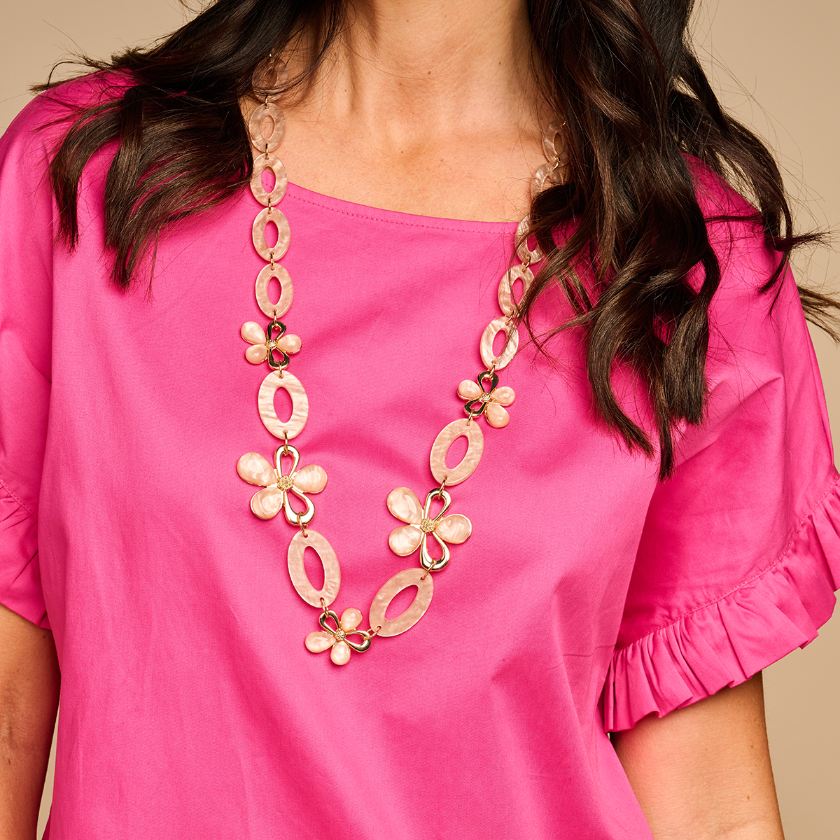 Collier - Klaaslang Halsketting Beige